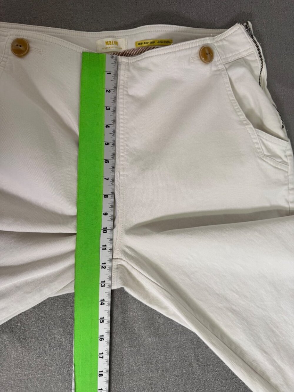 Anthropologie Maeve Buttoned Cropped Wide Leg Culottes Sailor Pant Size 16 - Picture 13 of 16